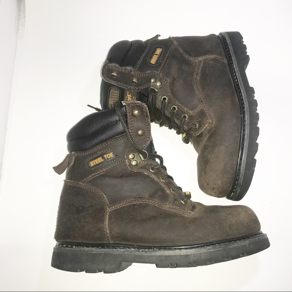 Men’s steel toe leather Texas Steer work boots